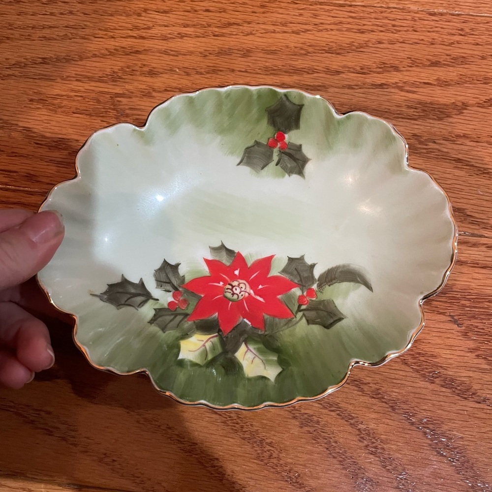Vintage Lefton Limited Edition #4394 Hand Painted Small Christmas Plate
